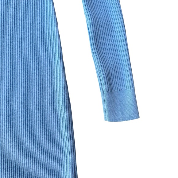 NWT J. Crew Supersculpt Ruffle Neck Mini Sweater Dress in Pale Seascape Size XS - Picture 7 of 12